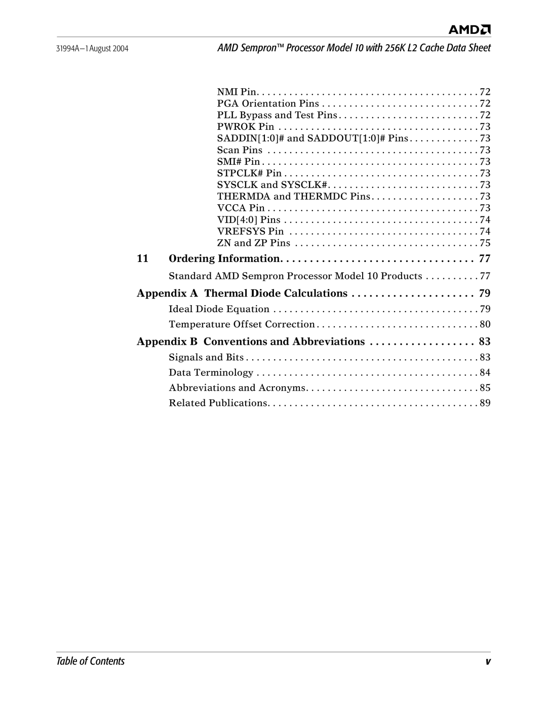 AMD 10 manual Ordering Information 