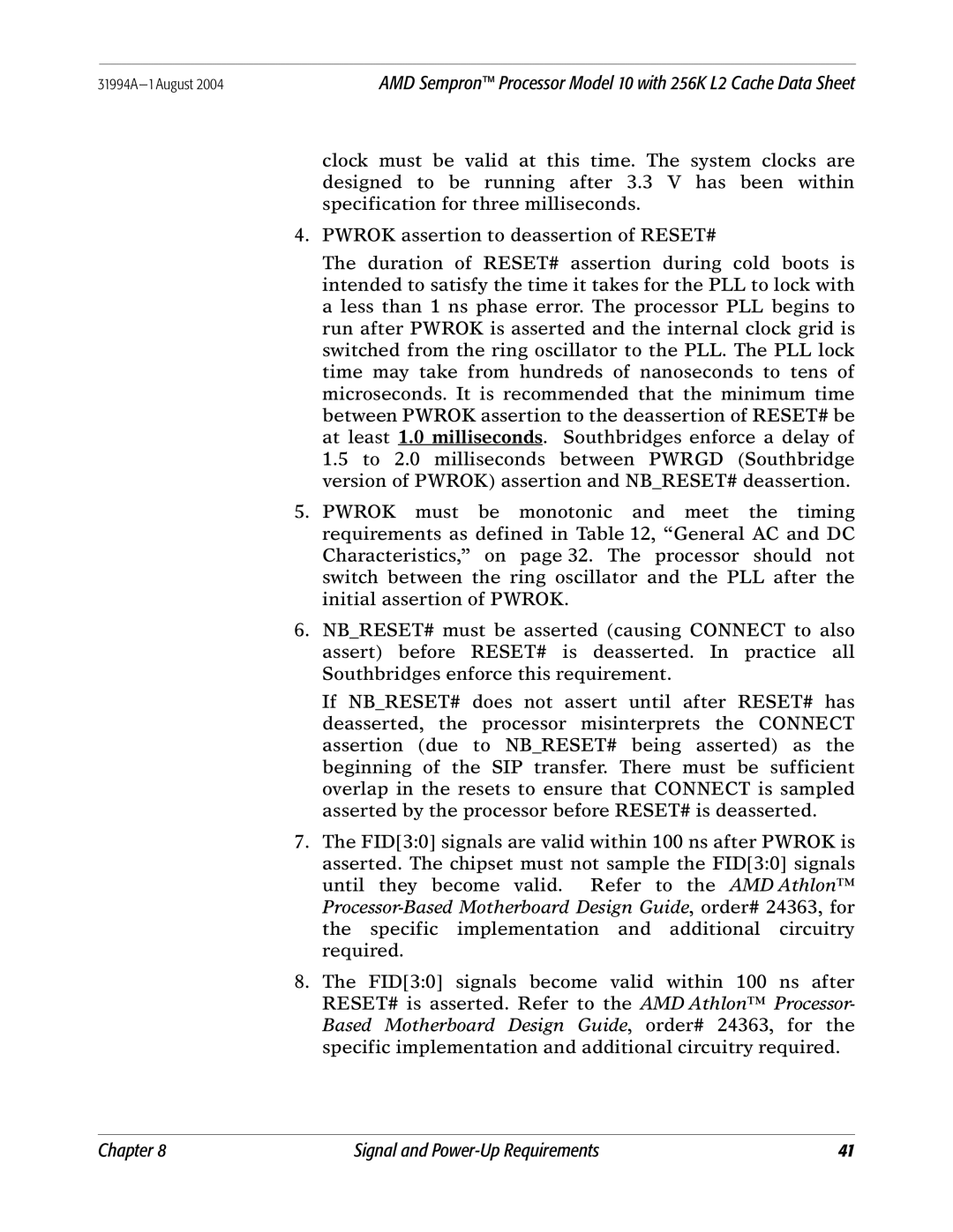 AMD manual AMD Sempron Processor Model 10 with 256K L2 Cache Data Sheet 