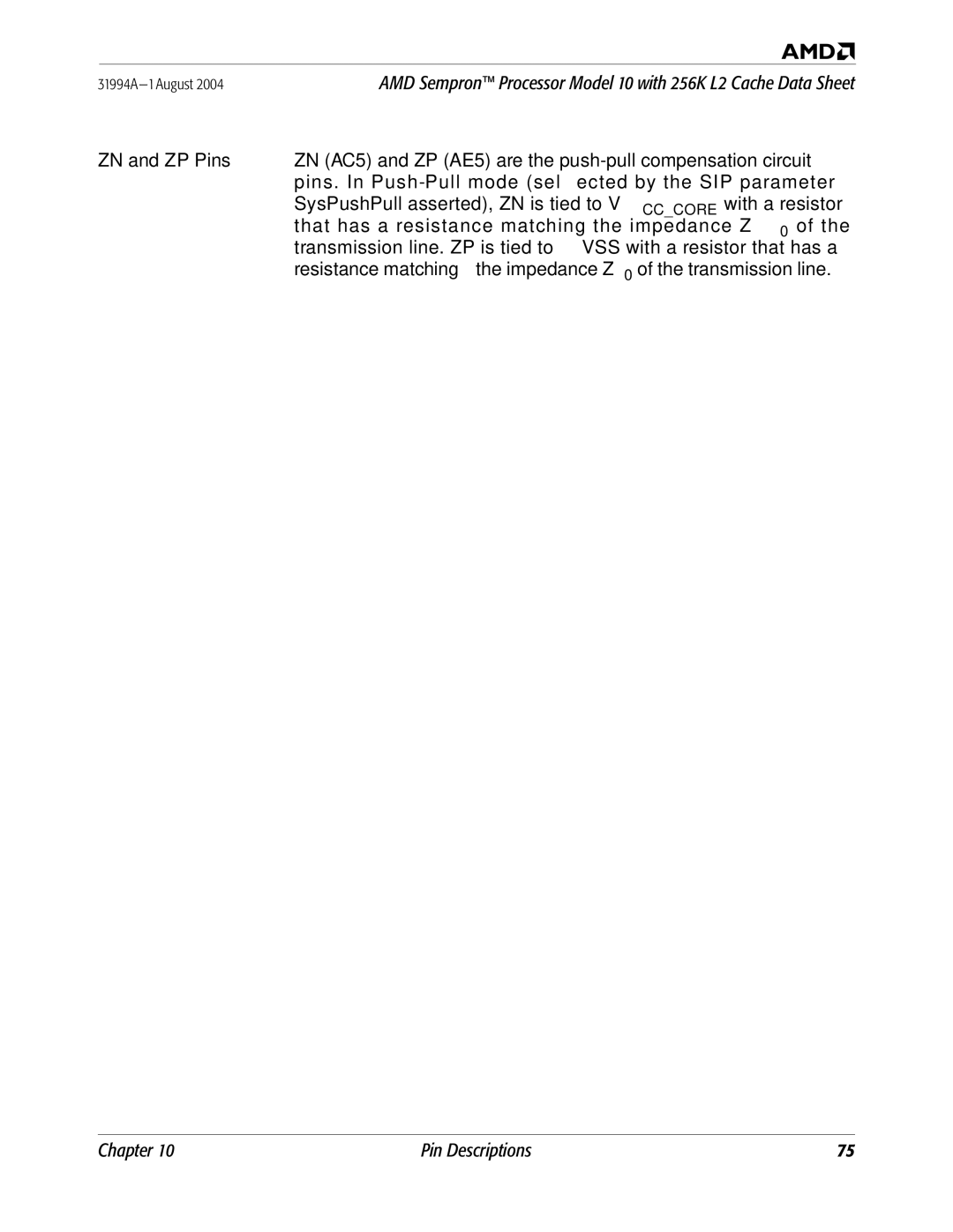 AMD 10 manual ZN and ZP Pins 