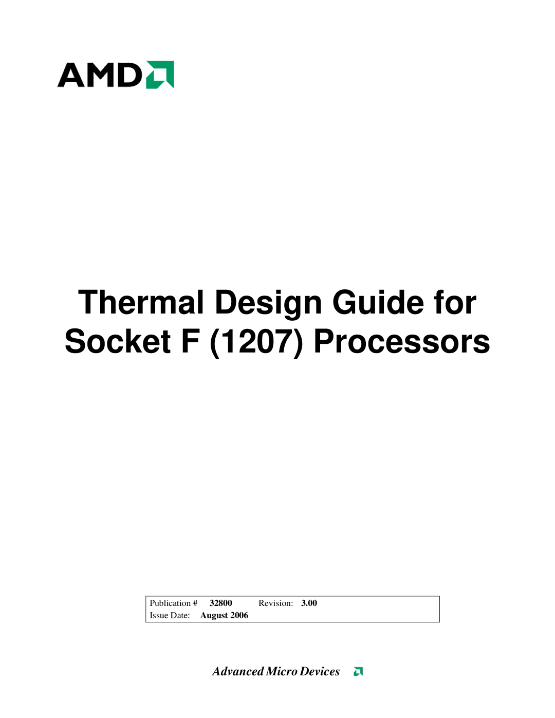 AMD manual Thermal Design Guide for Socket F 1207 Processors 