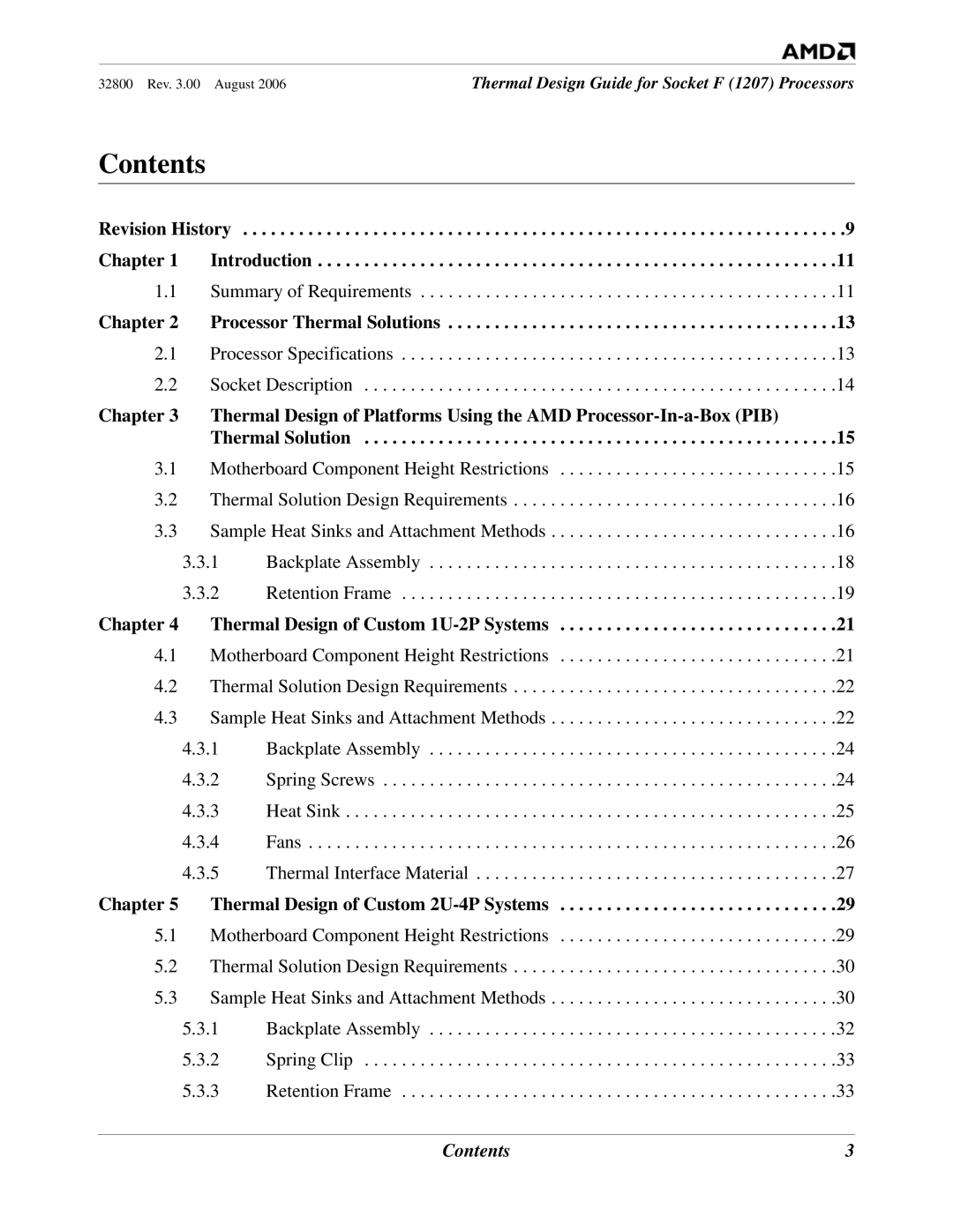 AMD 1207 manual Contents 