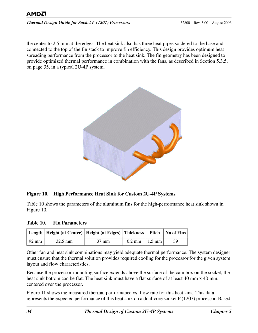 AMD 1207 manual High Performance Heat Sink for Custom 2U-4P Systems 