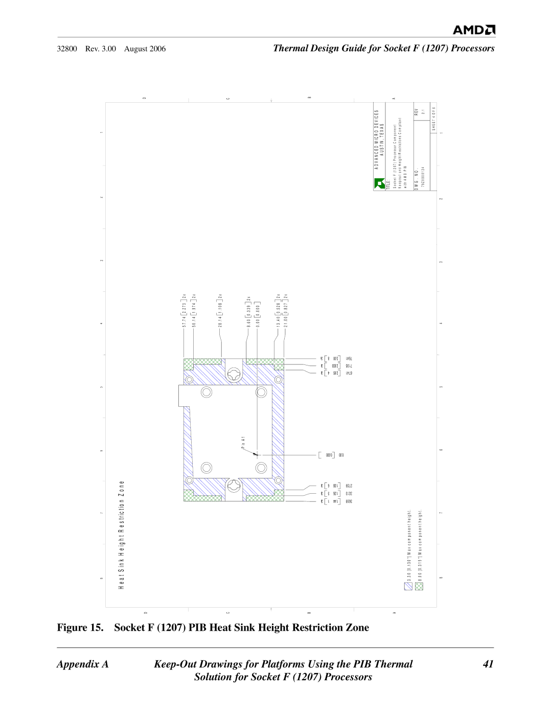 AMD 1207 manual PIB Heat Sink Height, Zone, 2x11.44 2x51.26 2x61.08, 36.59 32.13 27.59, 833 