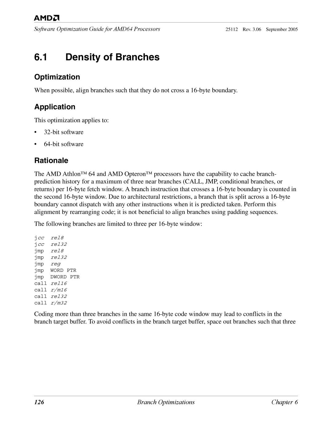 AMD 250 manual Density of Branches, 126 