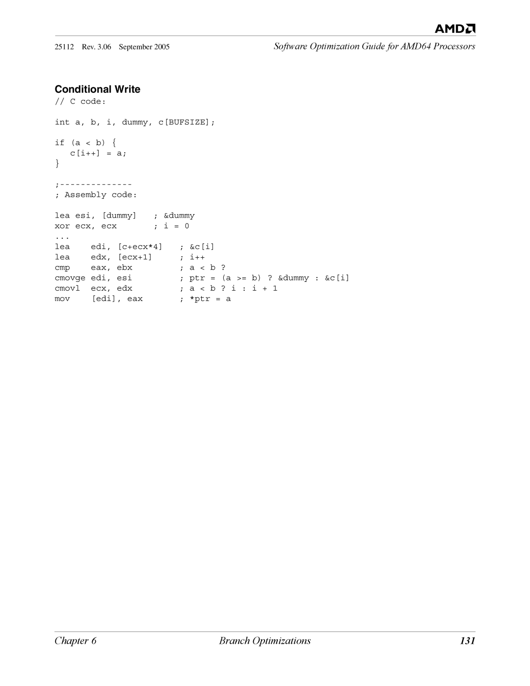 AMD 250 manual Conditional Write, 131 