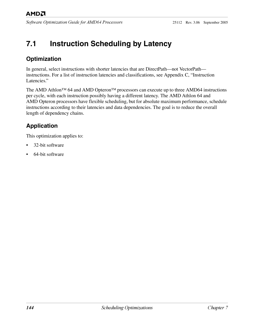 AMD 250 manual Instruction Scheduling by Latency, 144 