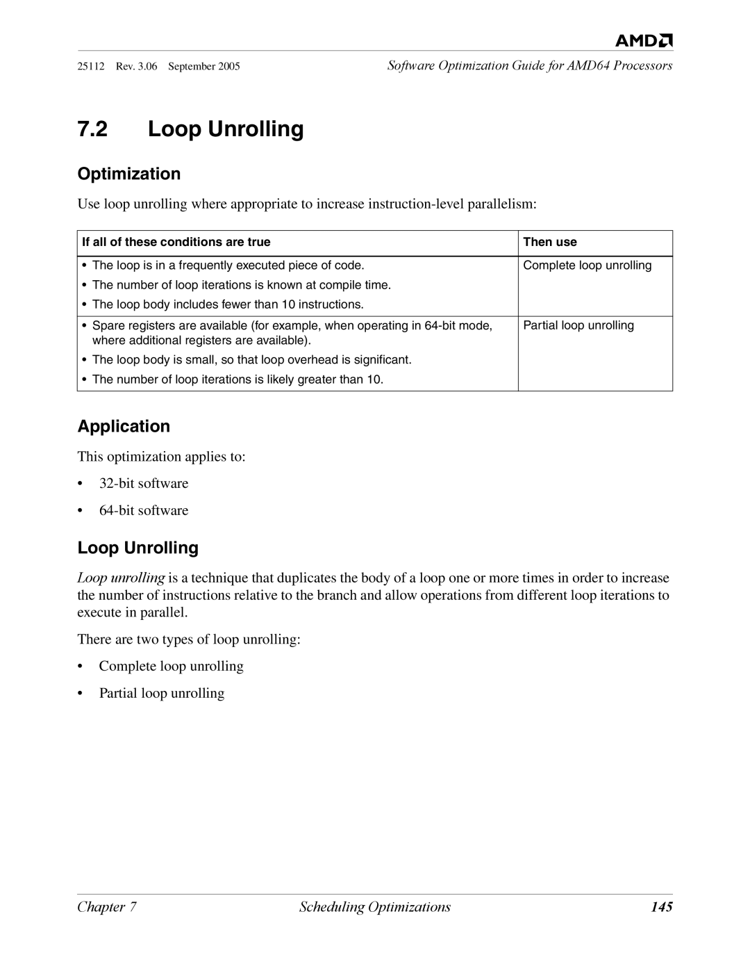 AMD 250 manual Loop Unrolling, 145 