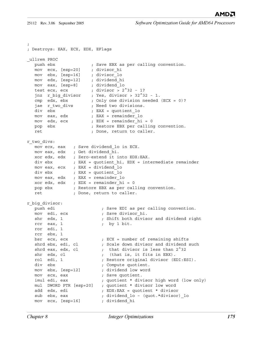 AMD 250 manual 175 