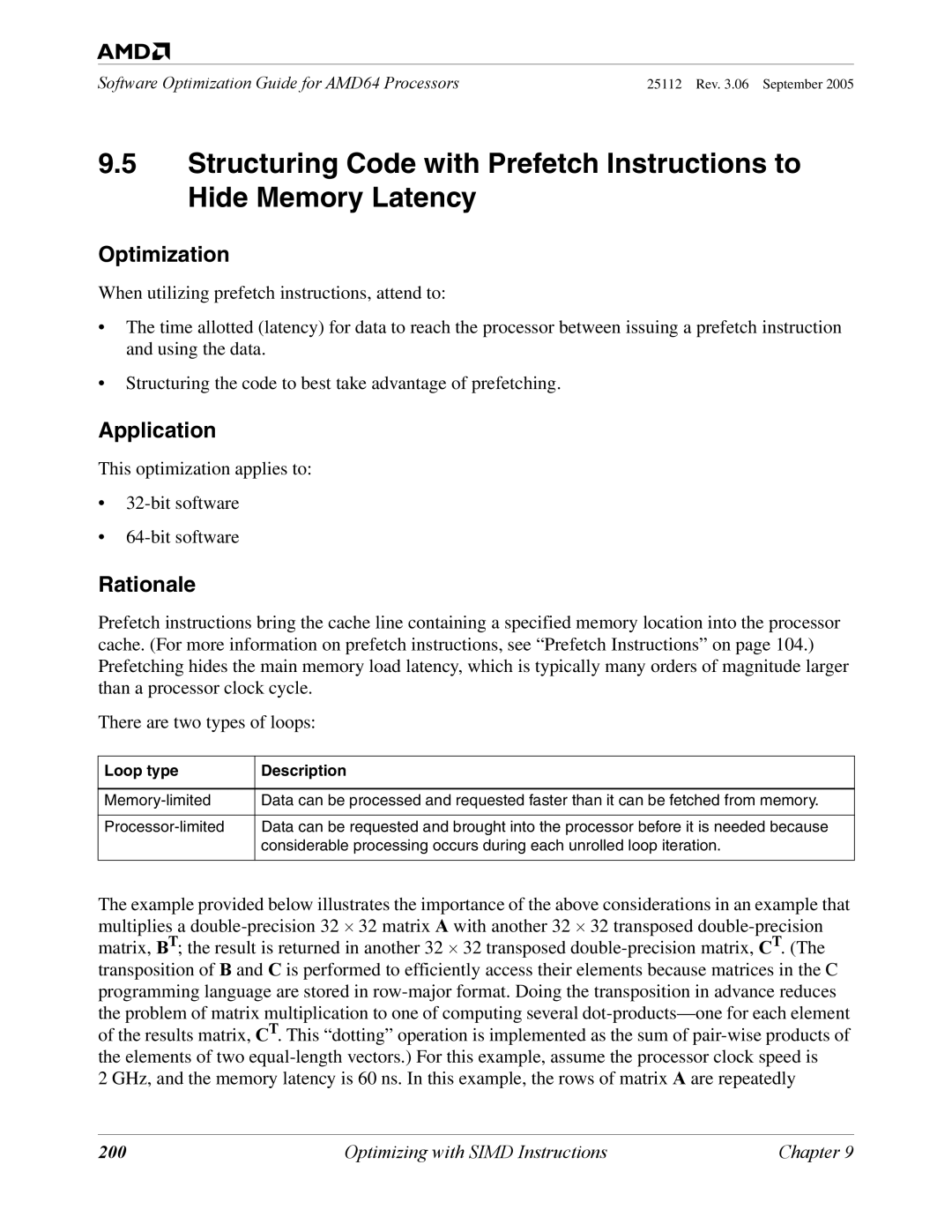 AMD 250 manual 200, Loop type Description 