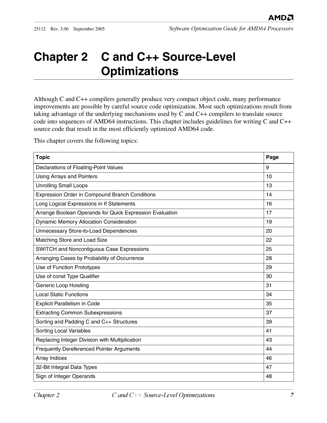 AMD 250 manual C++ Source-Level Optimizations 