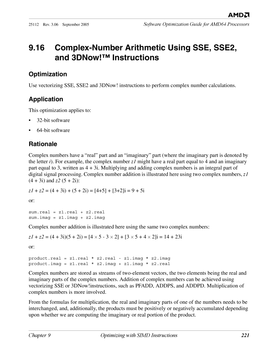 AMD 250 manual Optimization, 221 