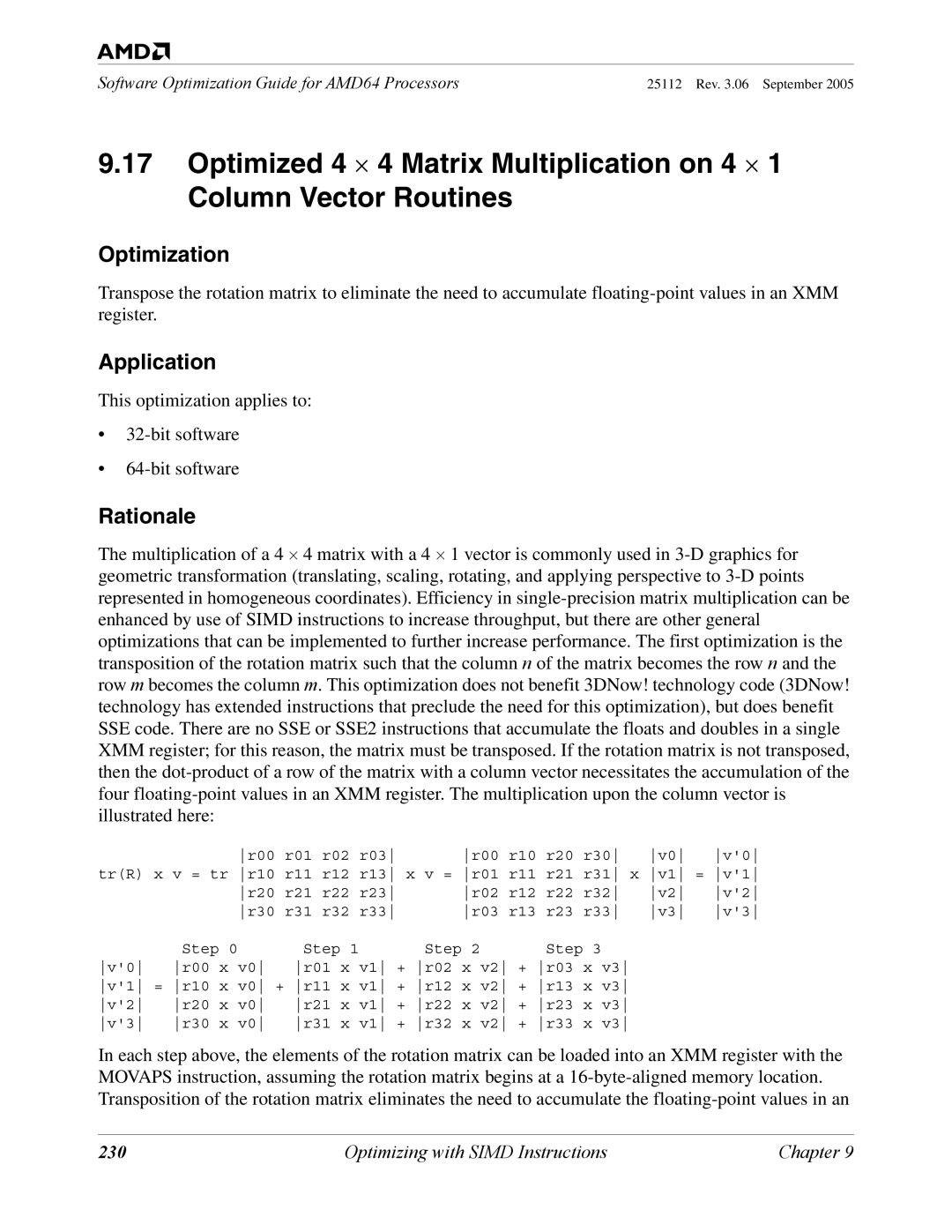 AMD 250 manual Optimization, 230 