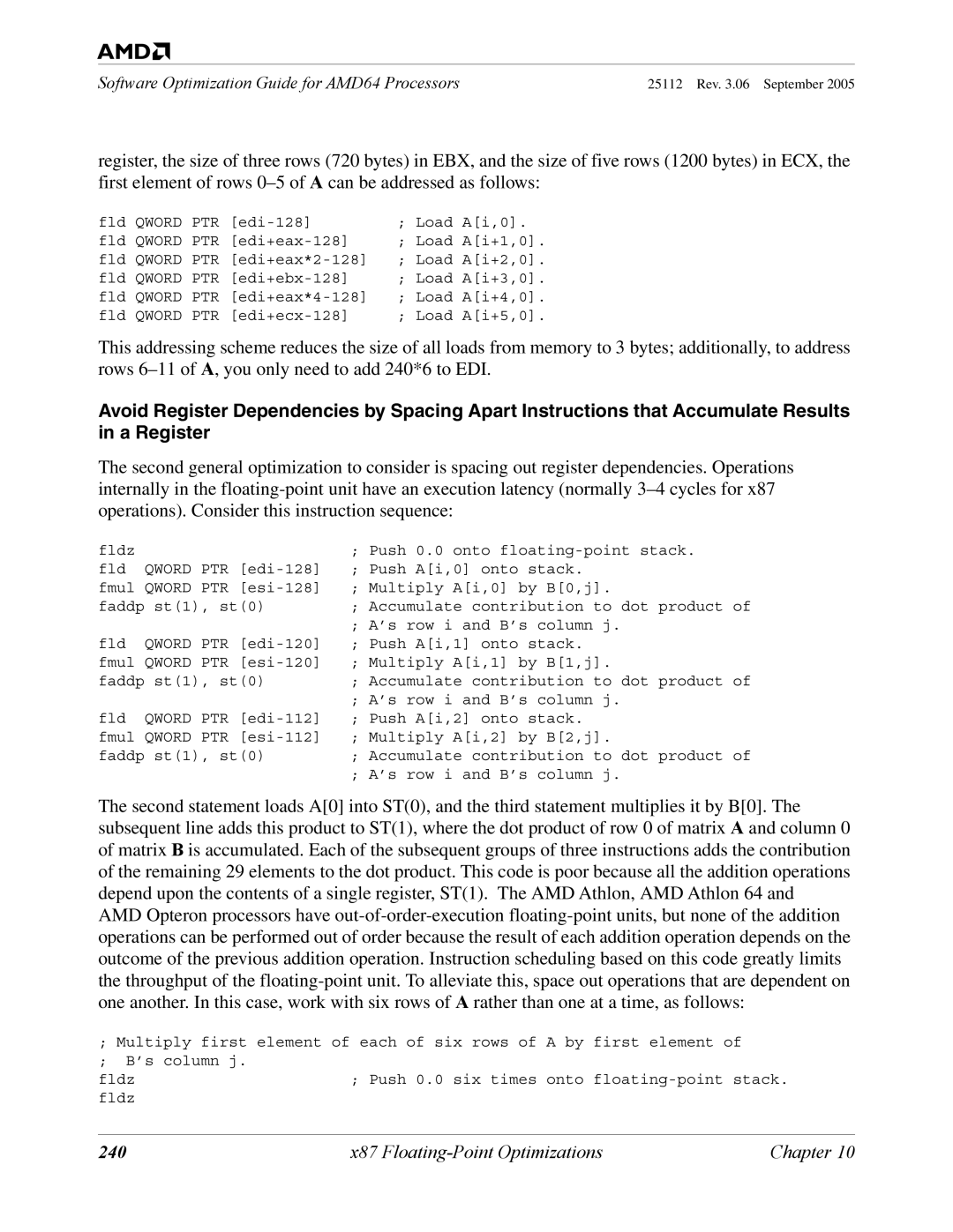 AMD 250 manual 240 