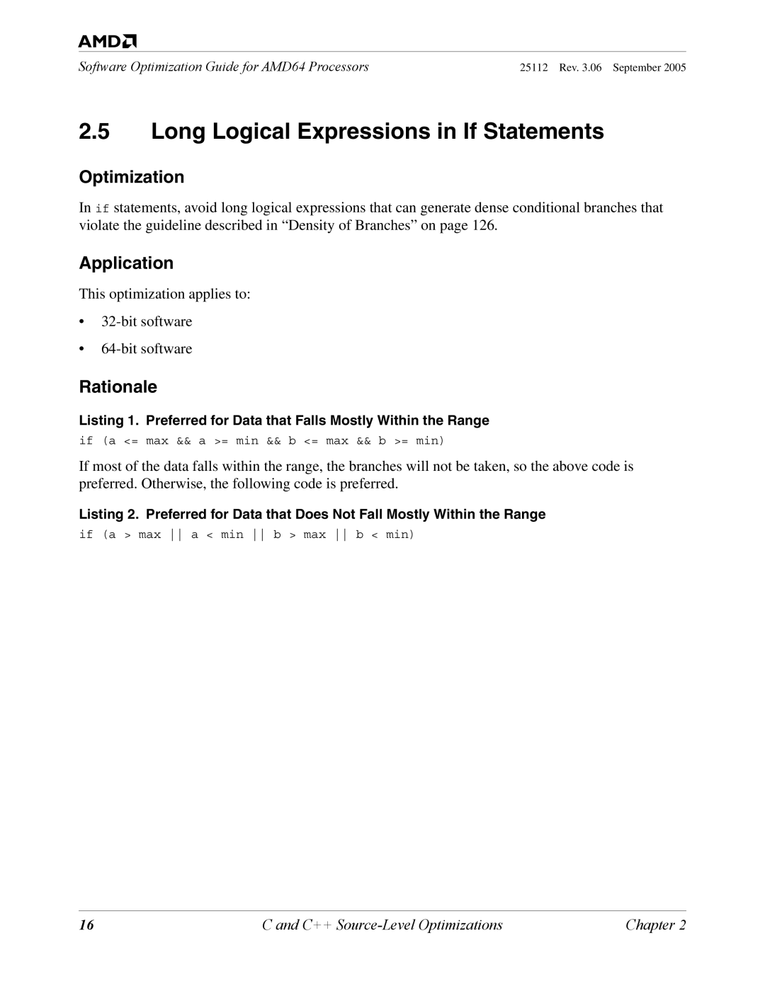 AMD 250 manual Long Logical Expressions in If Statements 