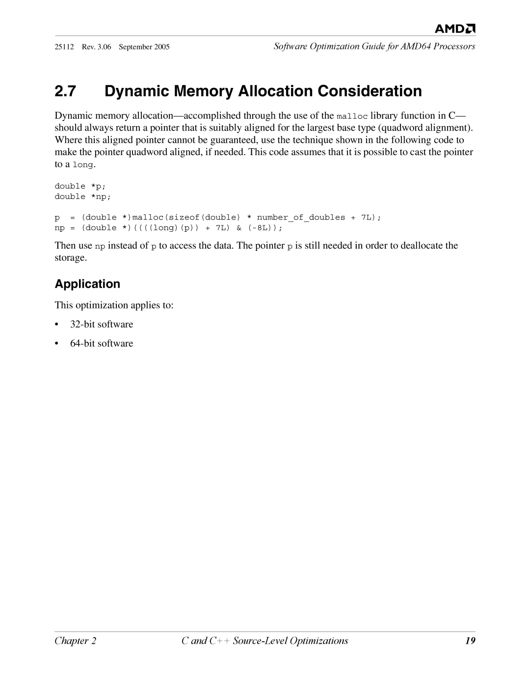 AMD 250 manual Dynamic Memory Allocation Consideration 