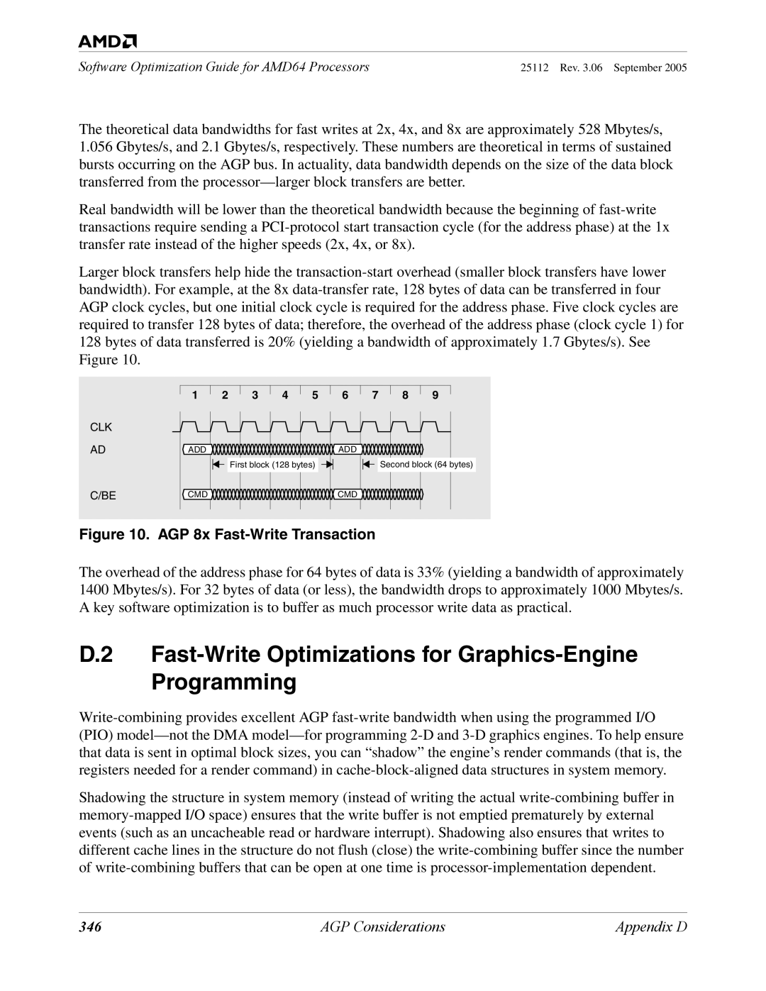 AMD 250 manual Fast-Write Optimizations for Graphics-Engine Programming, 346 