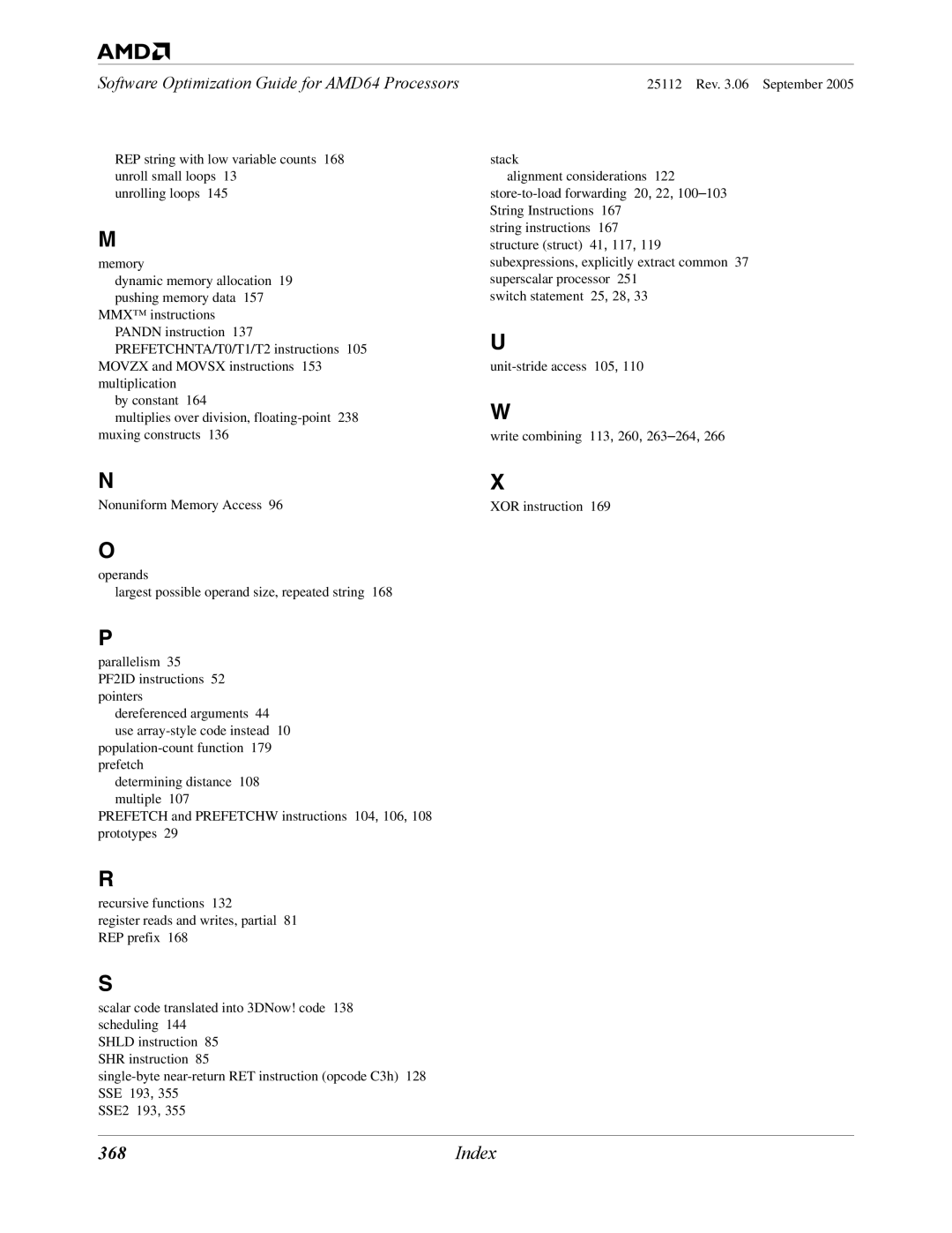 AMD 250 manual Index 