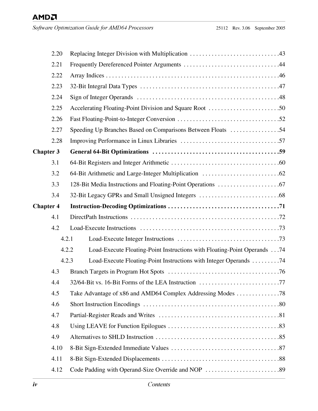 AMD 250 manual General 64-Bit Optimizations 