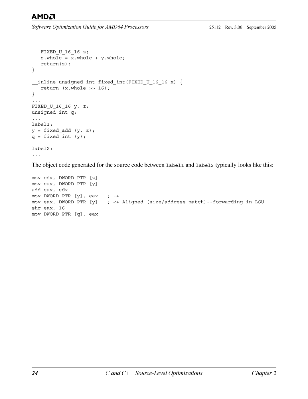 AMD 250 manual C++ Source-Level Optimizations 