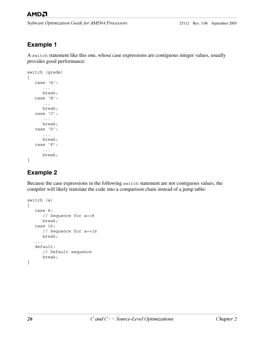 AMD 250 manual Example 