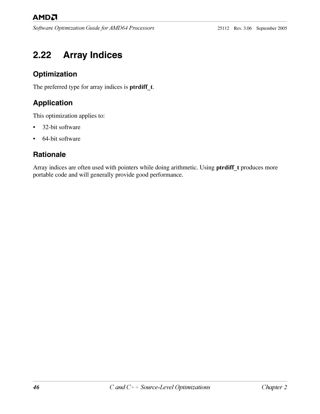 AMD 250 manual Array Indices 