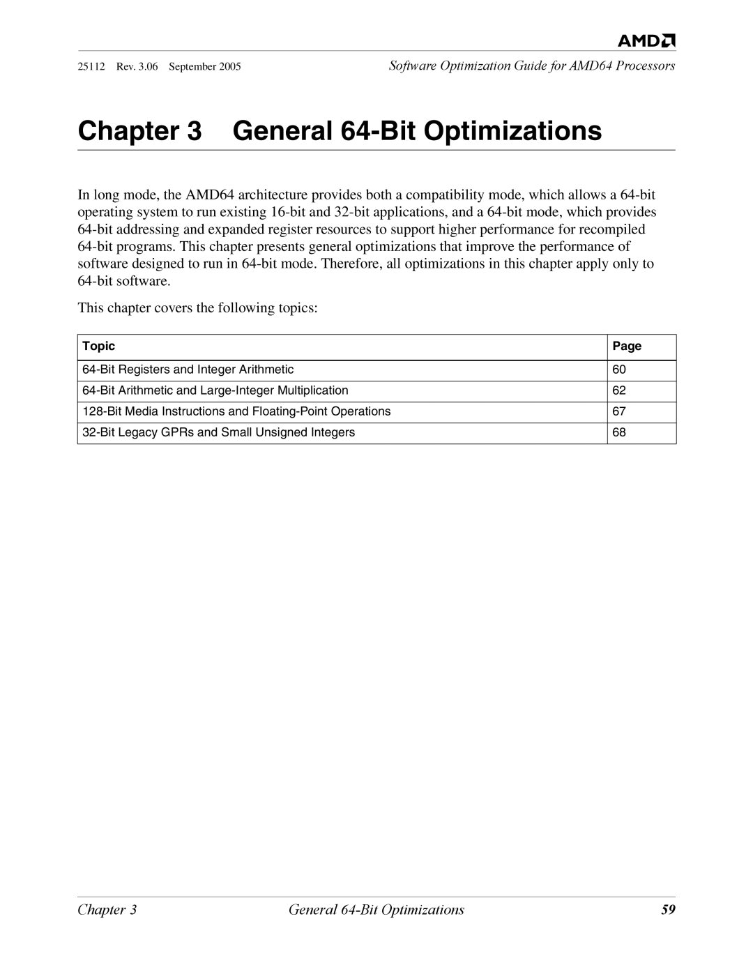 AMD 250 manual General 64-Bit Optimizations 