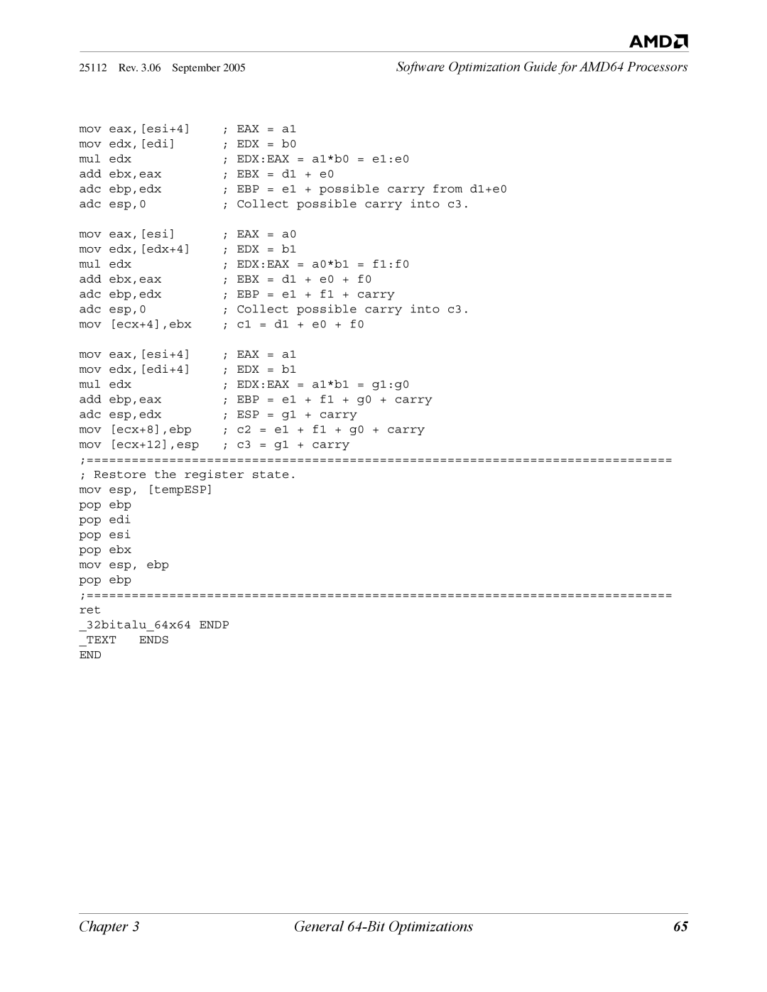 AMD 250 manual End 