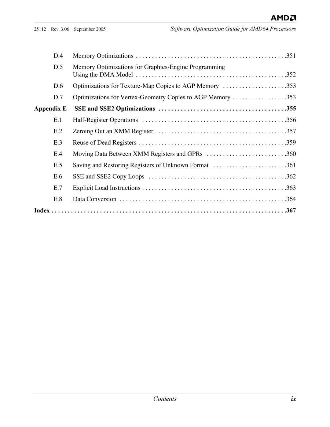 AMD 250 manual Index 