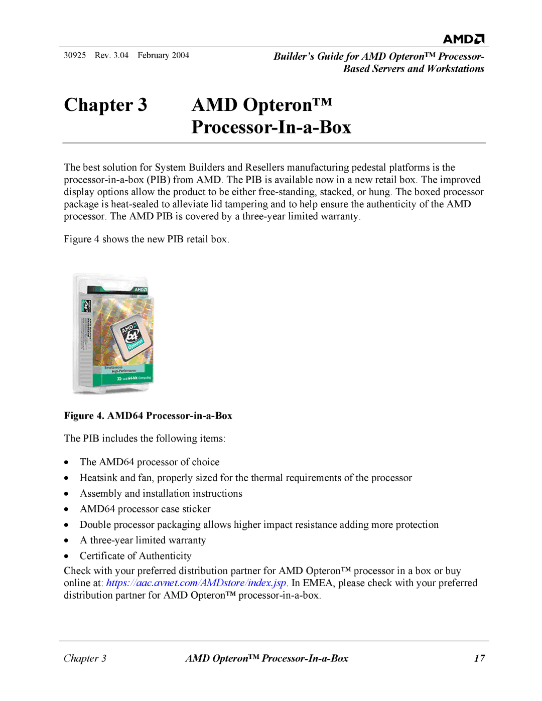 AMD 30925 manual AMD Opteron Processor-In-a-Box, AMD64 Processor-in-a-Box 