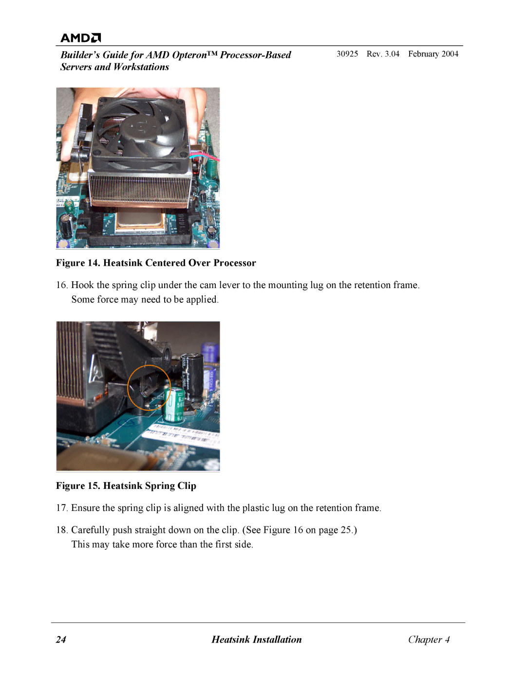 AMD 30925 manual Heatsink Centered Over Processor 