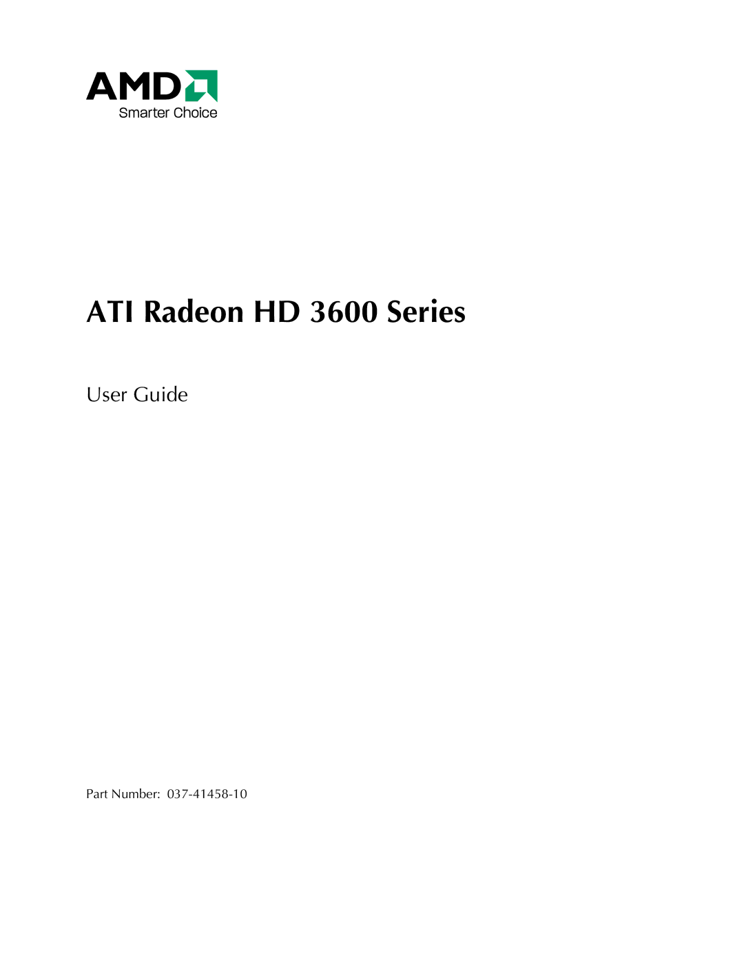 AMD manual ATI Radeon HD 3600 Series 