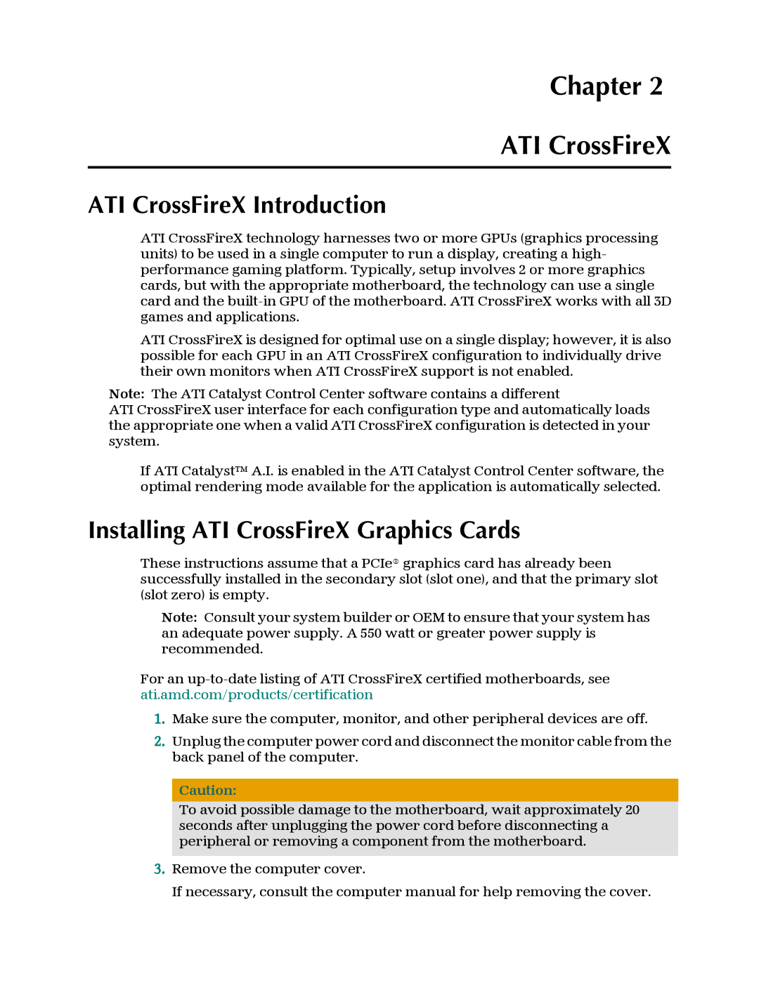 AMD 3600 manual ATI CrossFireX Introduction, Installing ATI CrossFireX Graphics Cards 