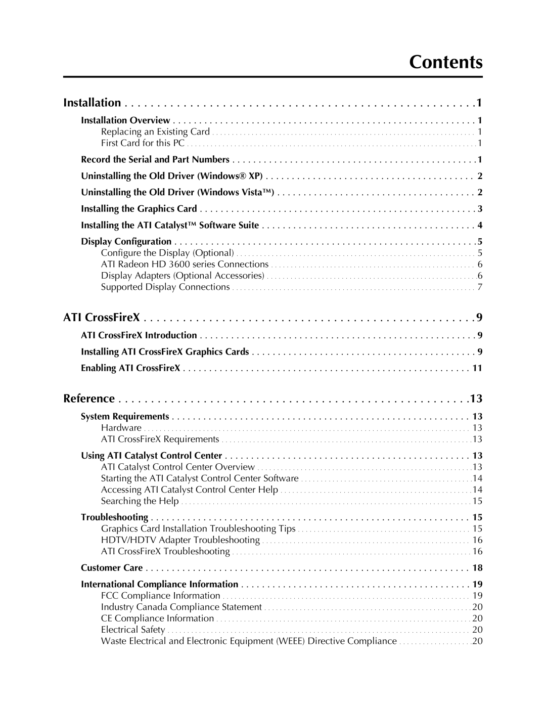 AMD 3600 manual Contents 