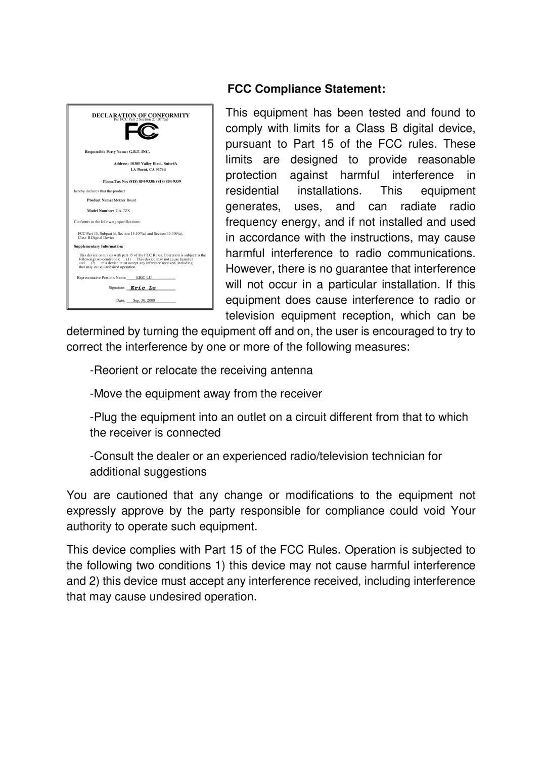 AMD 4118 specifications FCC Compliance Statement, Harmful interference To radio 