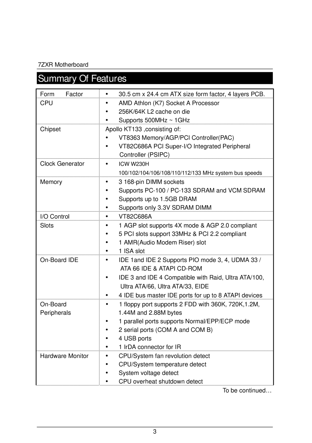 AMD 4118 specifications Summary Of Features, Cpu 