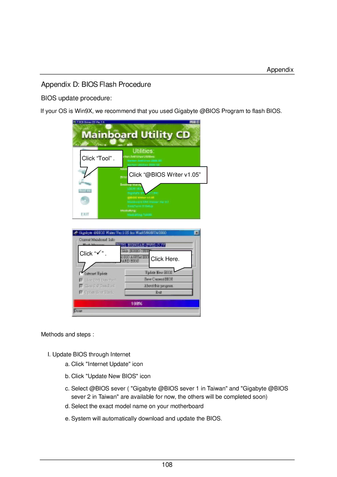 AMD 4118 specifications Appendix D Bios Flash Procedure, Bios update procedure 