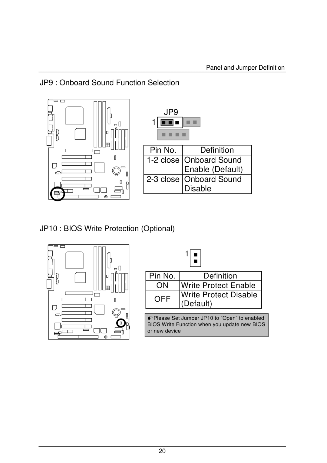 AMD 4118 specifications JP10 Bios Write Protection Optional 