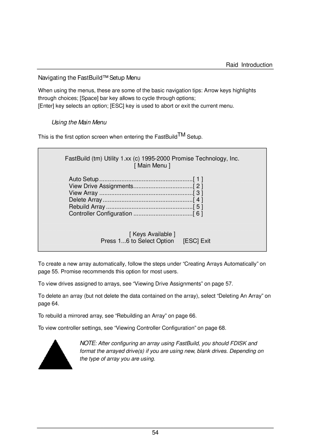 AMD 4118 specifications Navigating the FastBuild Setup Menu, Using the Main Menu 