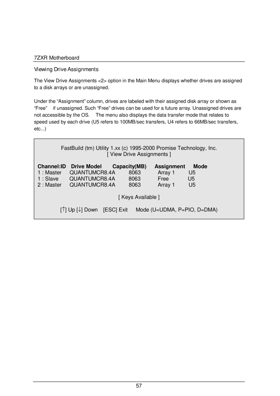 AMD 4118 specifications Viewing Drive Assignments, Mode 