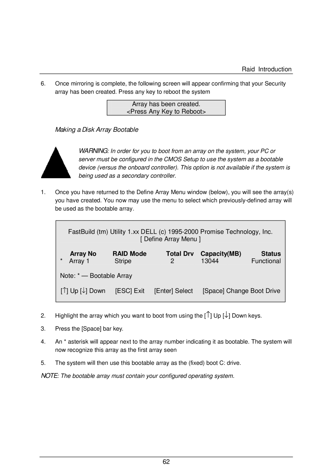 AMD 4118 specifications Making a Disk Array Bootable 