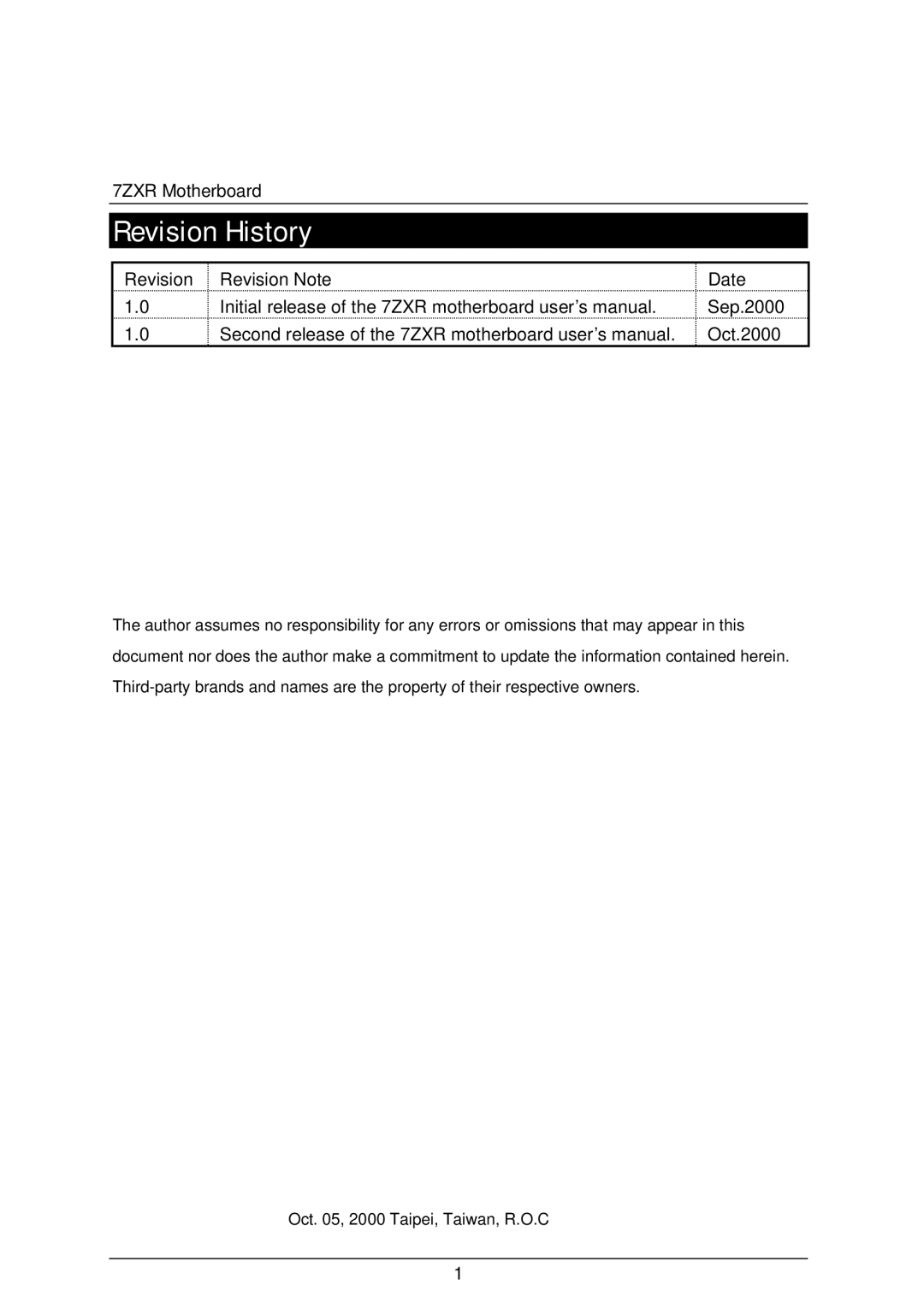 AMD 4118 specifications Revision History 