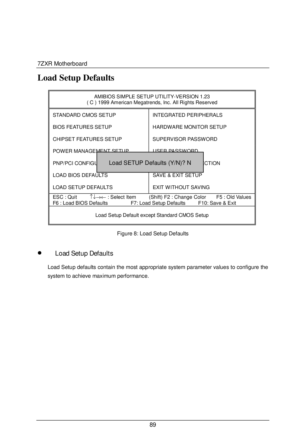 AMD 4118 specifications Load Setup Defaults 