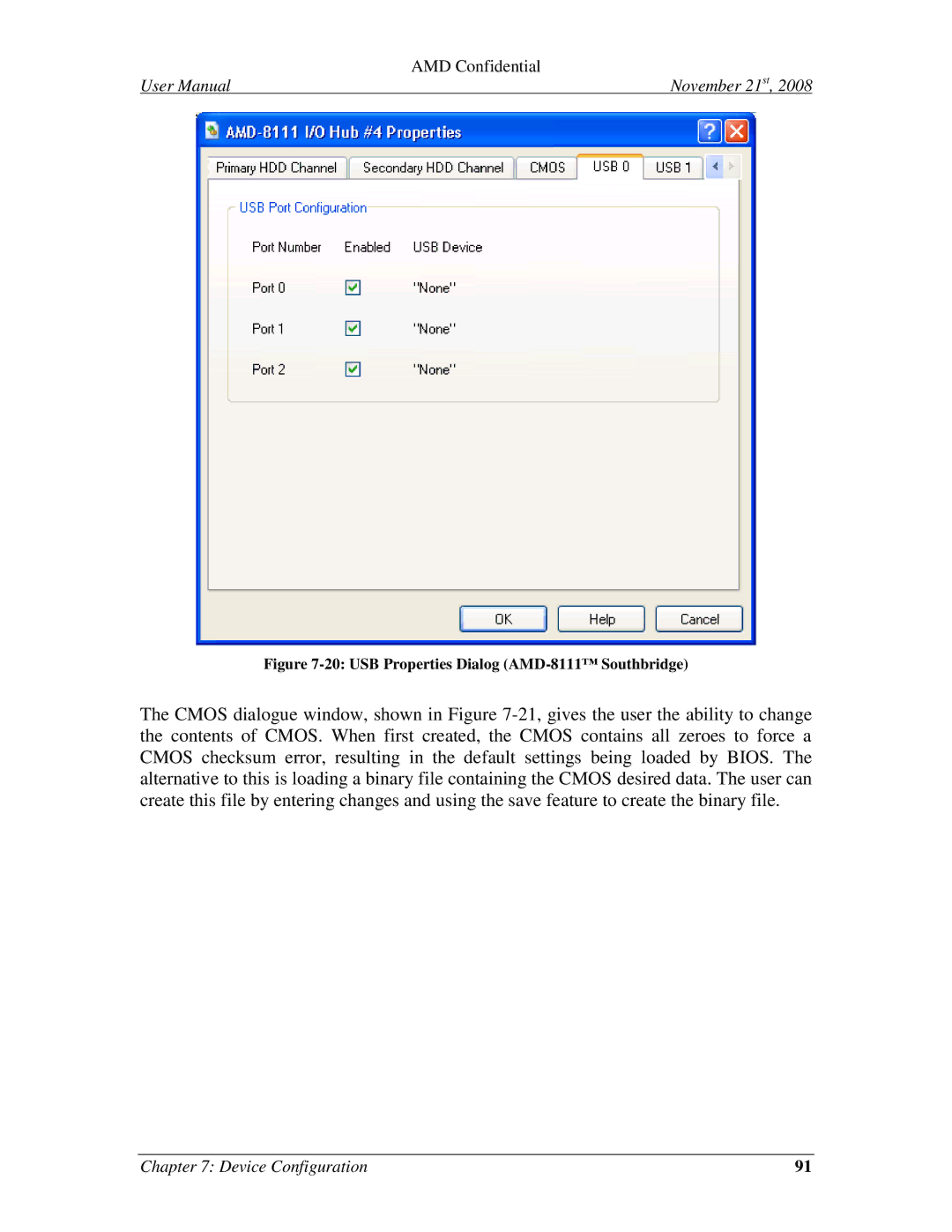 AMD 4.4.5 user manual USB Properties Dialog AMD-8111 Southbridge 