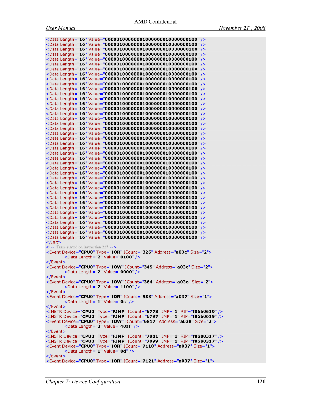 AMD 4.4.5 user manual 121, Data Length=2 Value=40af / /Event 