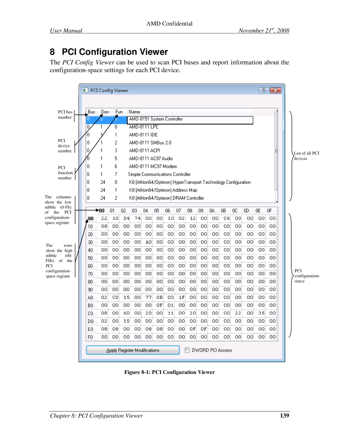 AMD 4.4.5 user manual PCI Configuration Viewer, 139 