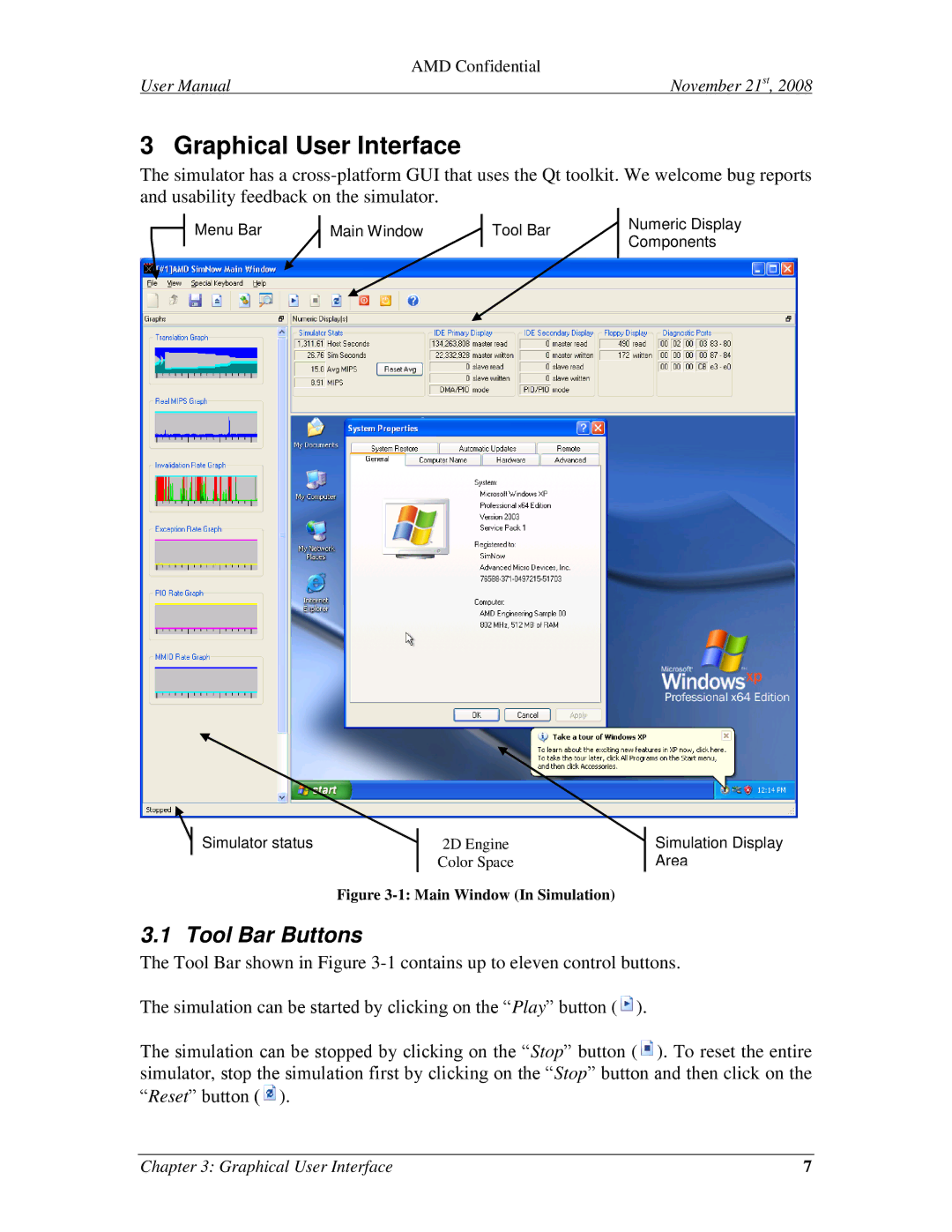 AMD 4.4.5 user manual Graphical User Interface, Tool Bar Buttons 