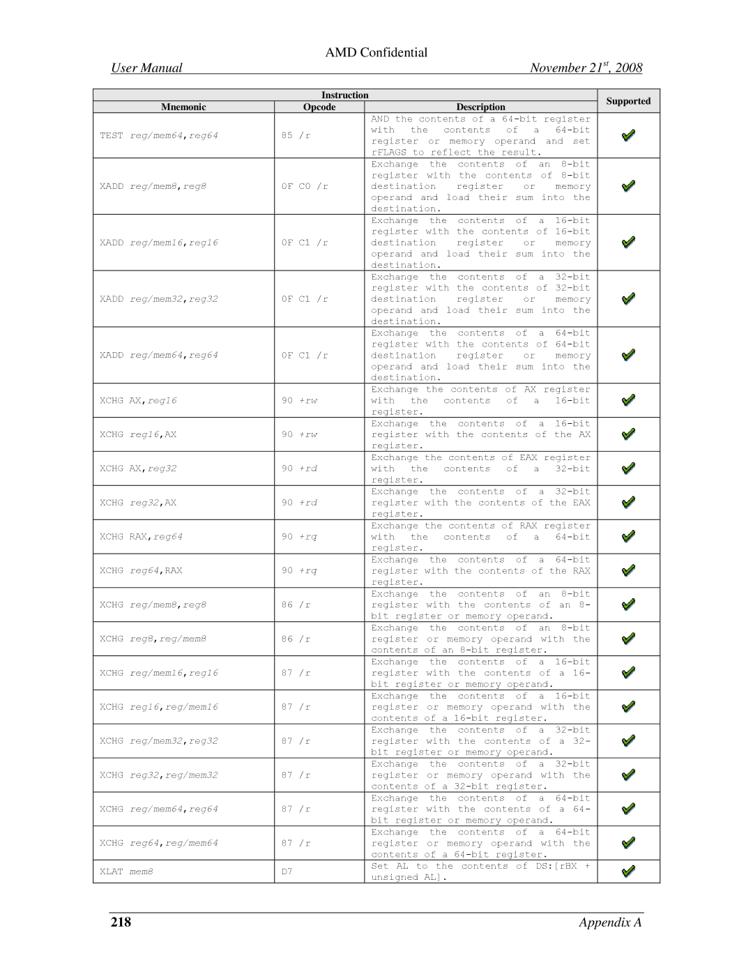 AMD 4.4.5 Test reg/mem64,reg64, Xadd reg/mem8,reg8, Xadd reg/mem16,reg16, Xadd reg/mem32,reg32, Xadd reg/mem64,reg64 