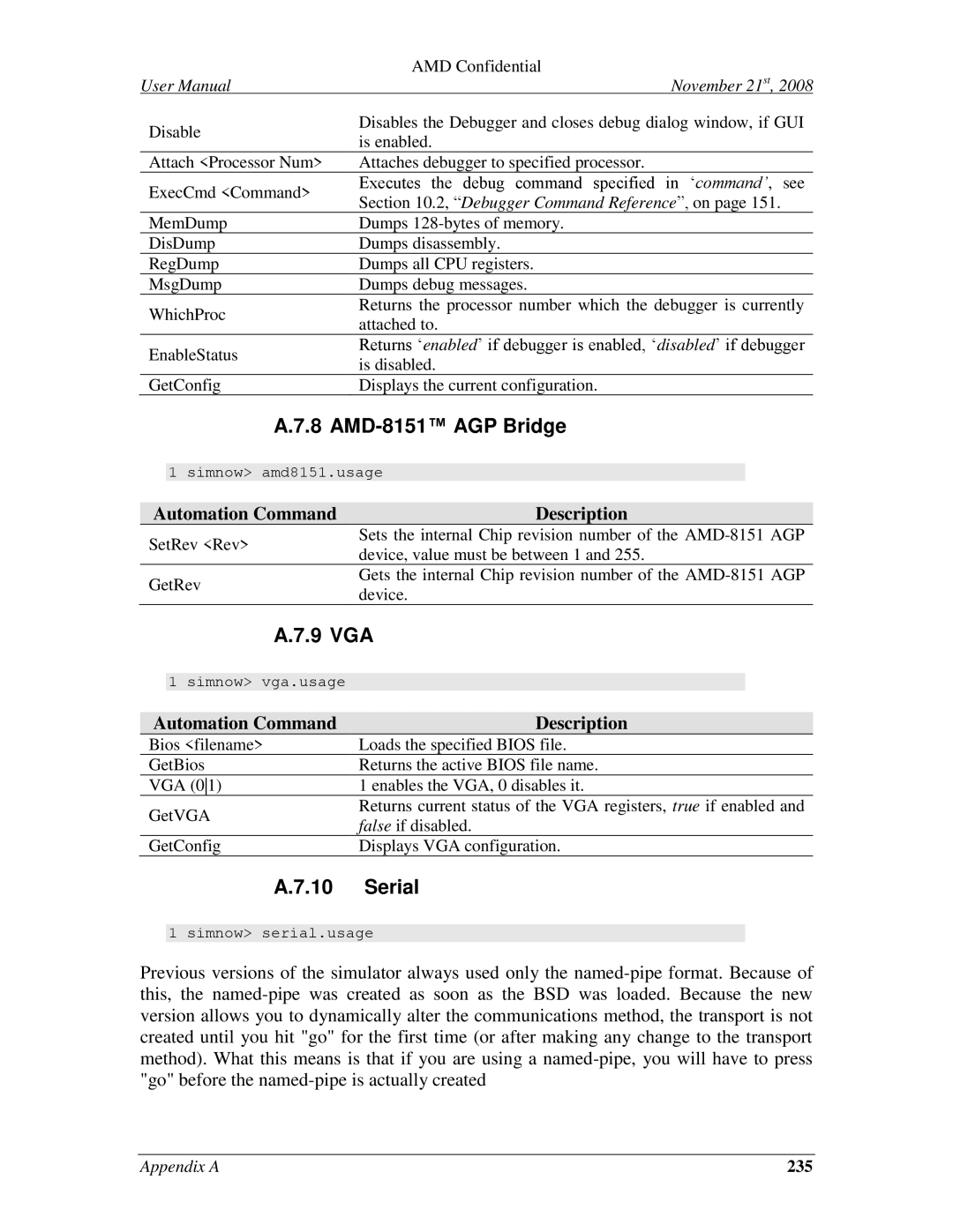 AMD 4.4.5 user manual AMD-8151 AGP Bridge, 9 VGA, Serial, 235 