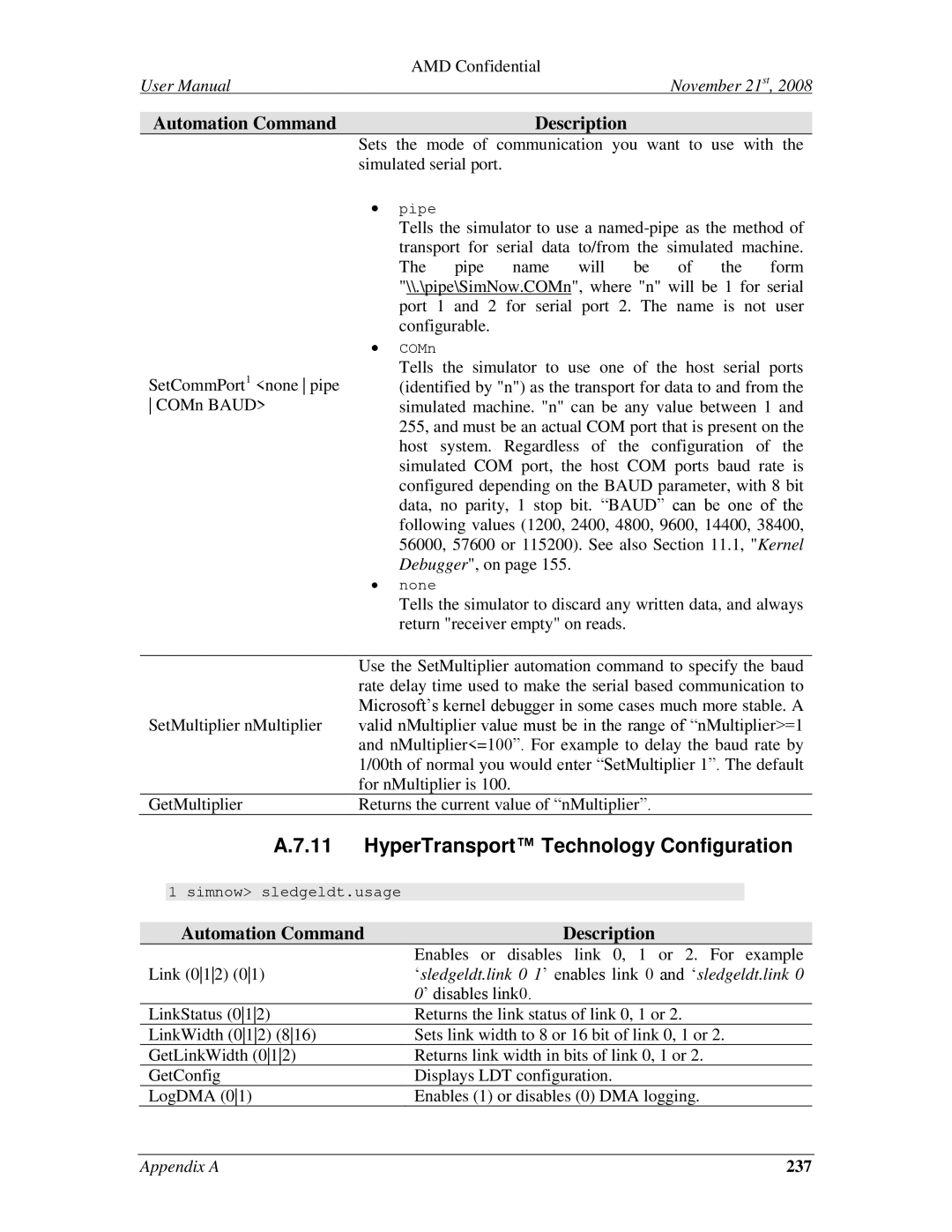 AMD 4.4.5 user manual HyperTransport Technology Configuration, 237 