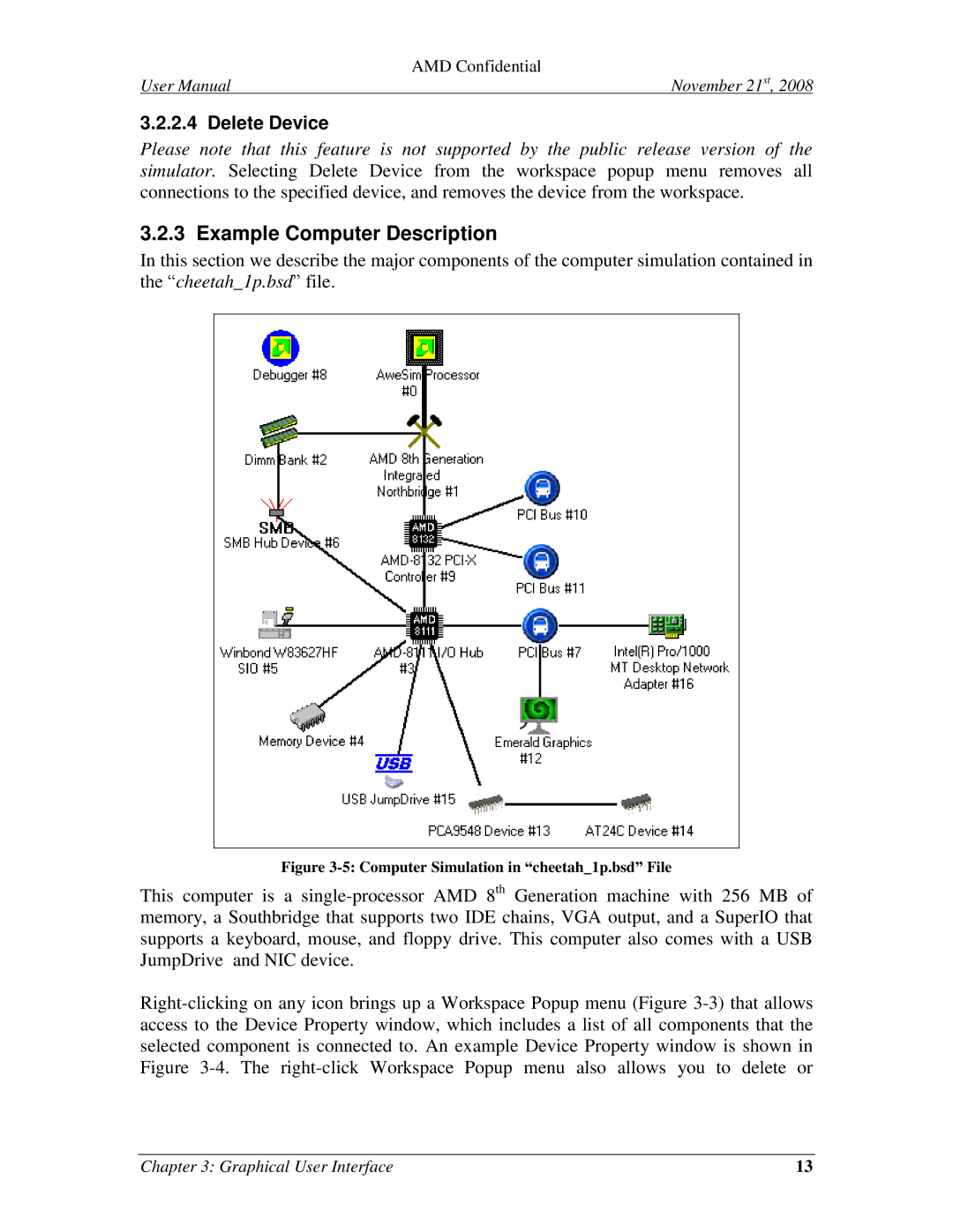 AMD 4.4.5 user manual Example Computer Description, Delete Device 